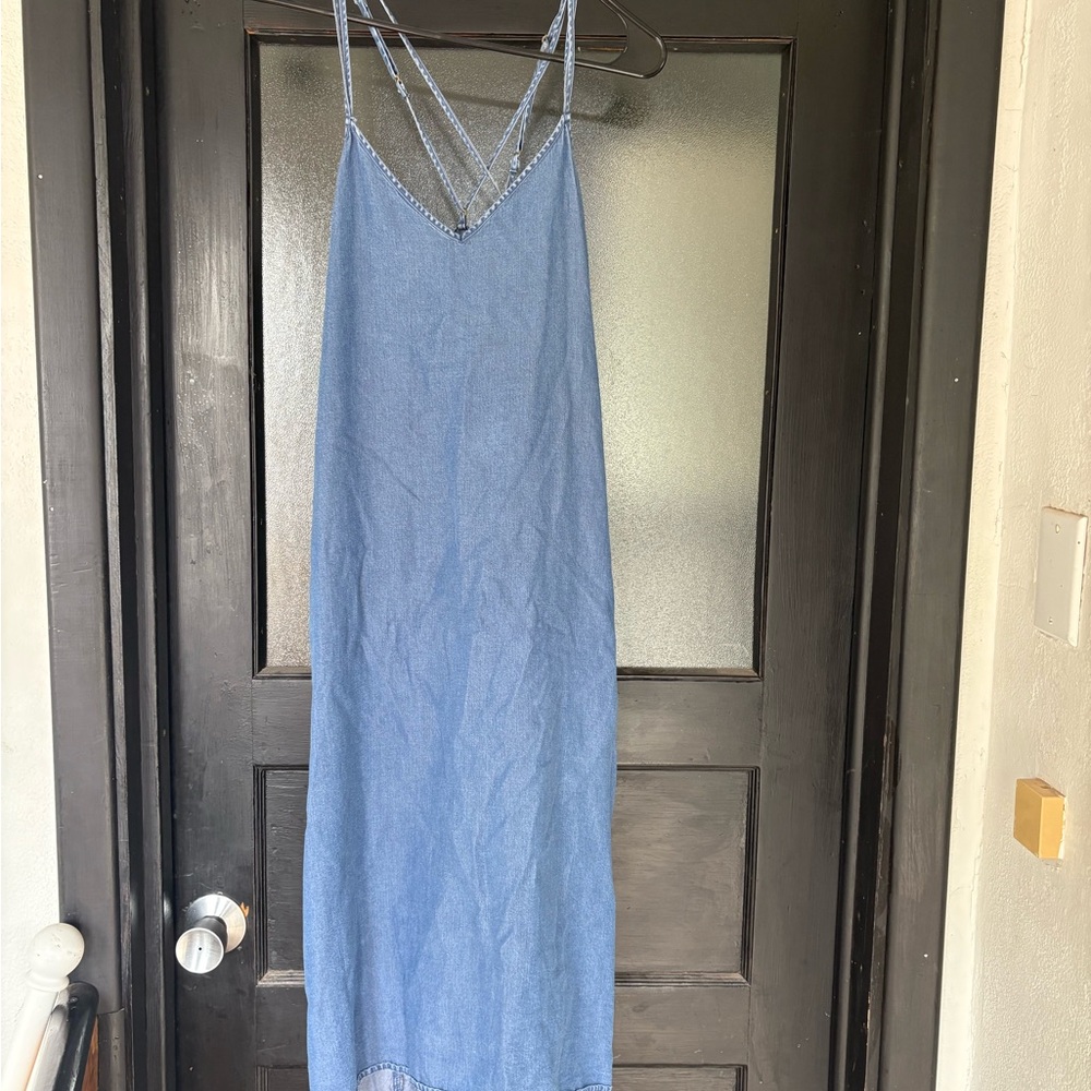 GAP Light Blue Denim Slip Dress
